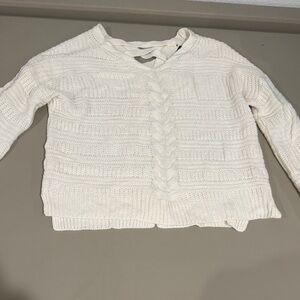 Derek Heart Cream V-Neck Sweater